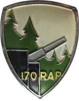 Ligne Maginot - 170° Régiment d'Artillerie de Position (170° RAP) - Insigne (probable) du 2° Groupe du 170° RAP. L'insigne mentionne uniquement 170° RAP, mais le paysage montagneux type Jura laisse penser qu'il  s'agit du 2° groupe